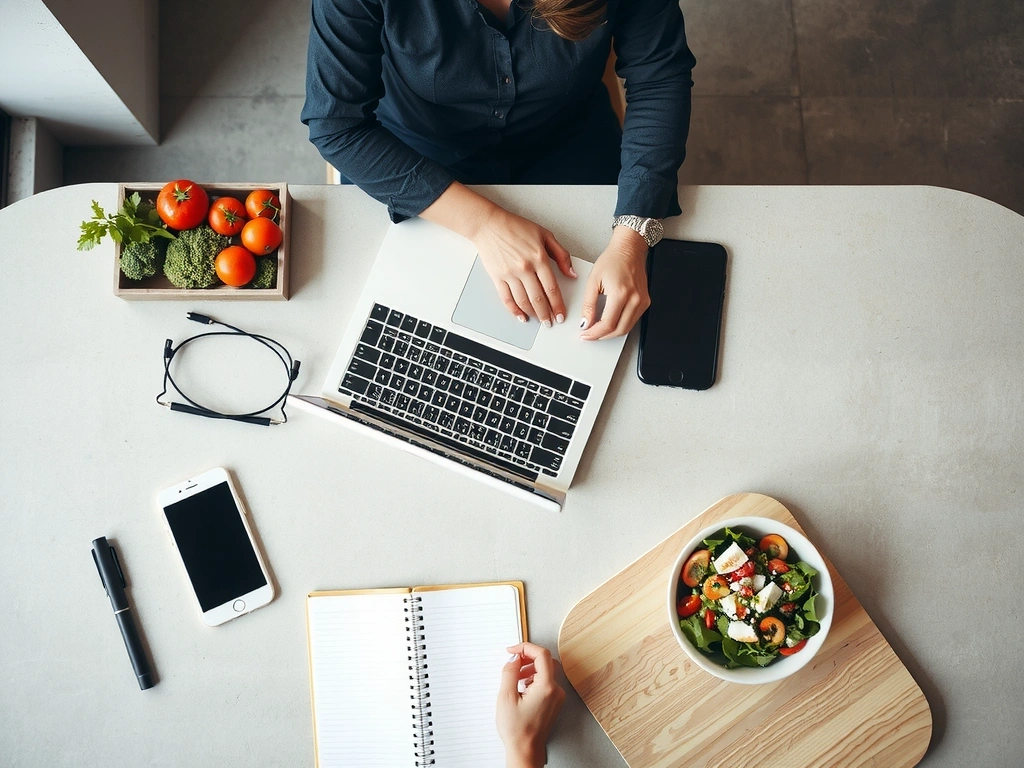Online Ernährungsberatung am Laptop