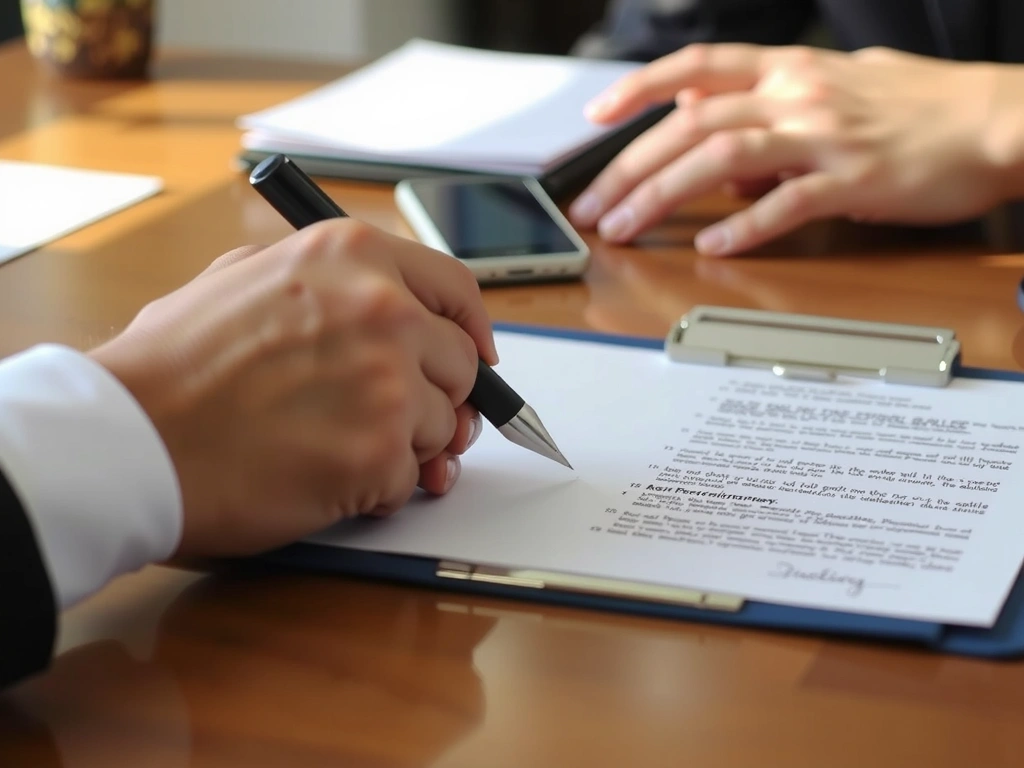 Unterschrift unter Vertrag